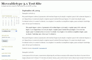 Click to view the test site for Movabletype Clean